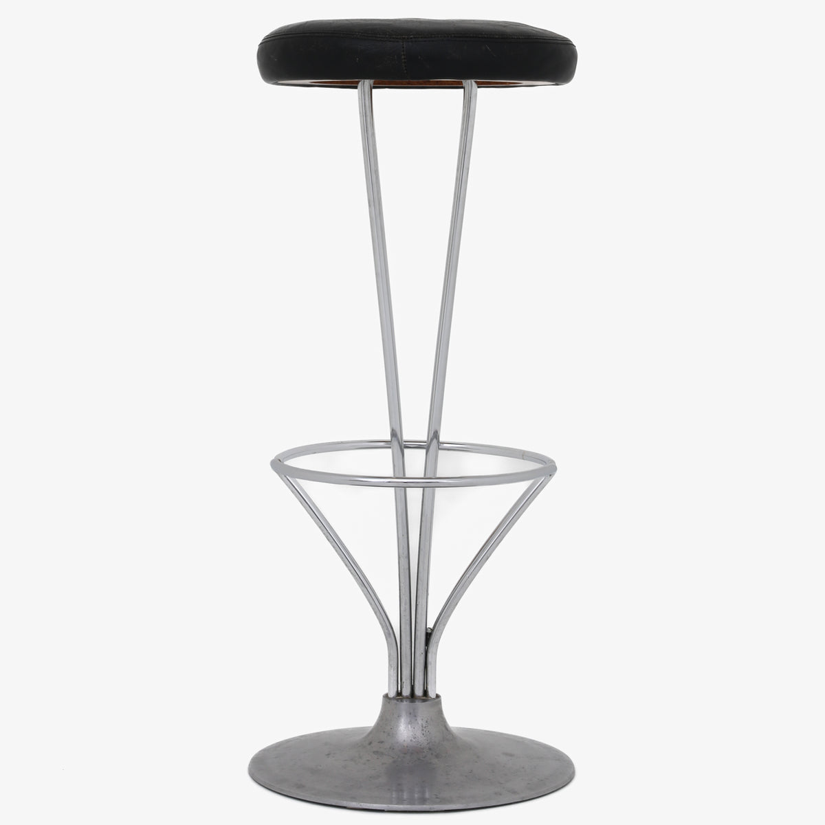 Bar stool in black leather