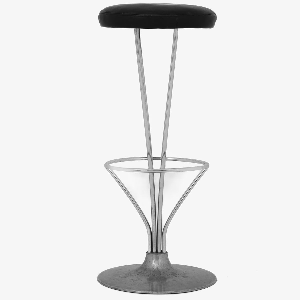 Bar stool in black leather