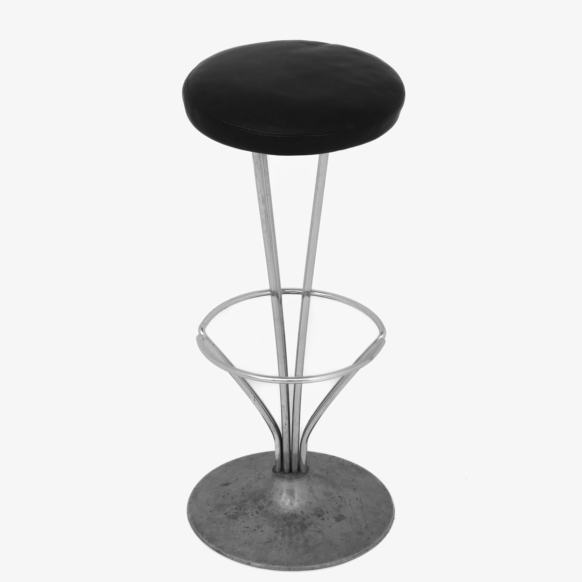 Bar stool in black leather
