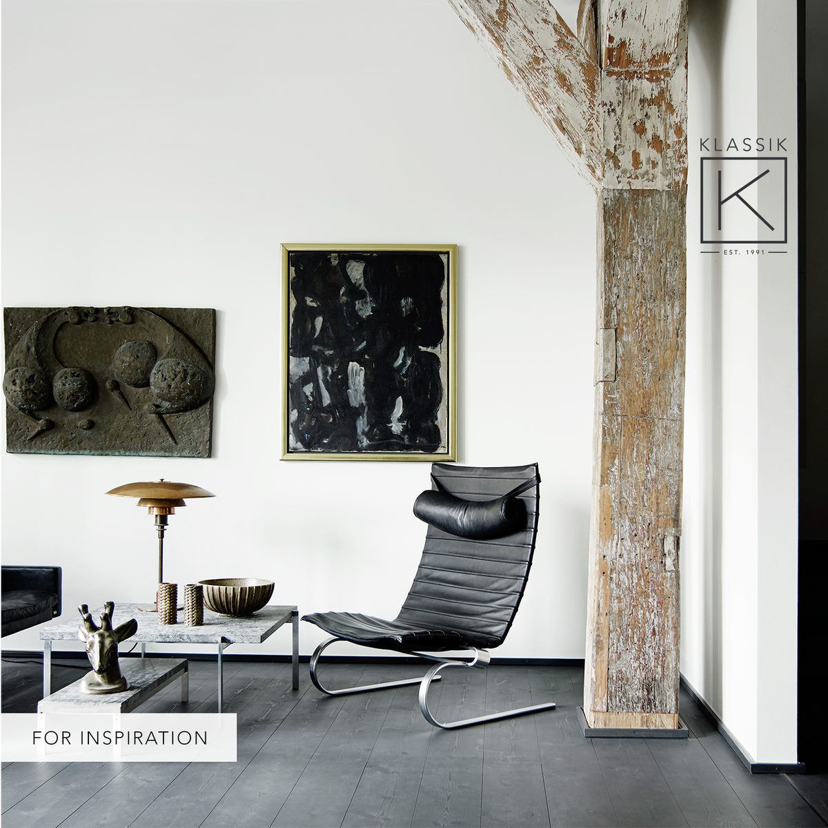 PK 20 - Easy chair with red leather