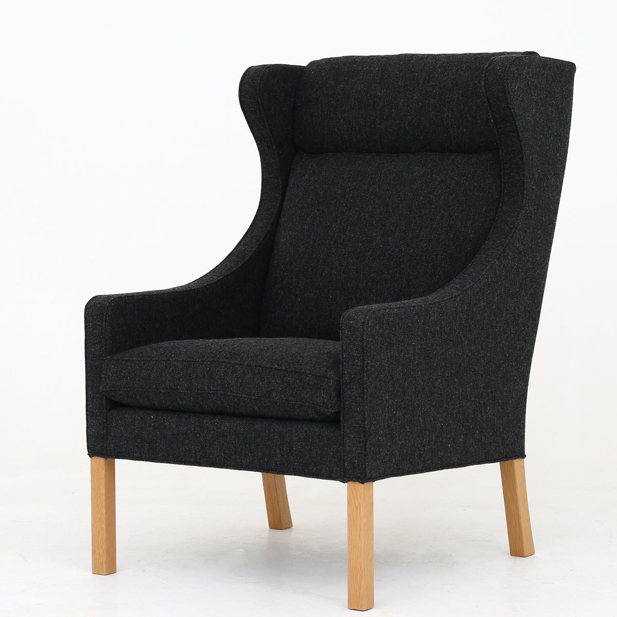 BM 2204 - 'Wing-back chair' in dark grey wool