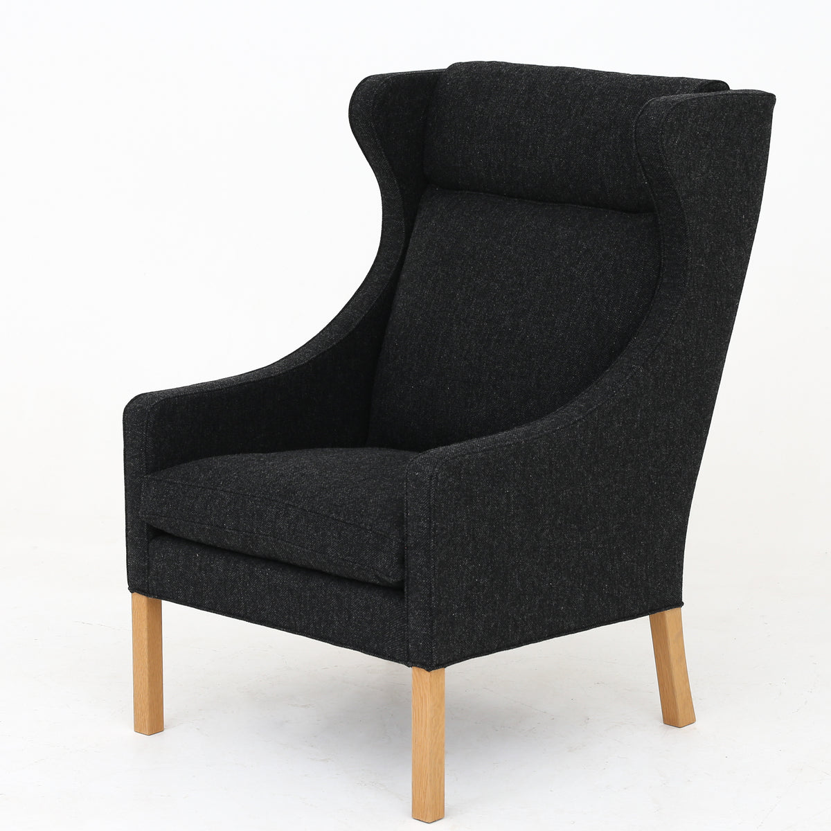 BM 2204 - 'Wing-back chair' in dark grey wool