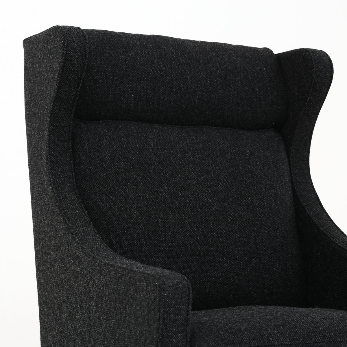BM 2204 - 'Wing-back chair' in dark grey wool