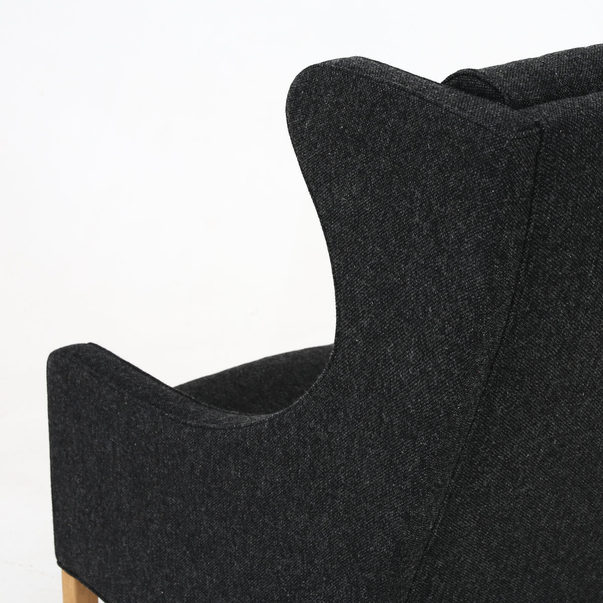 BM 2204 - 'Wing-back chair' in dark grey wool