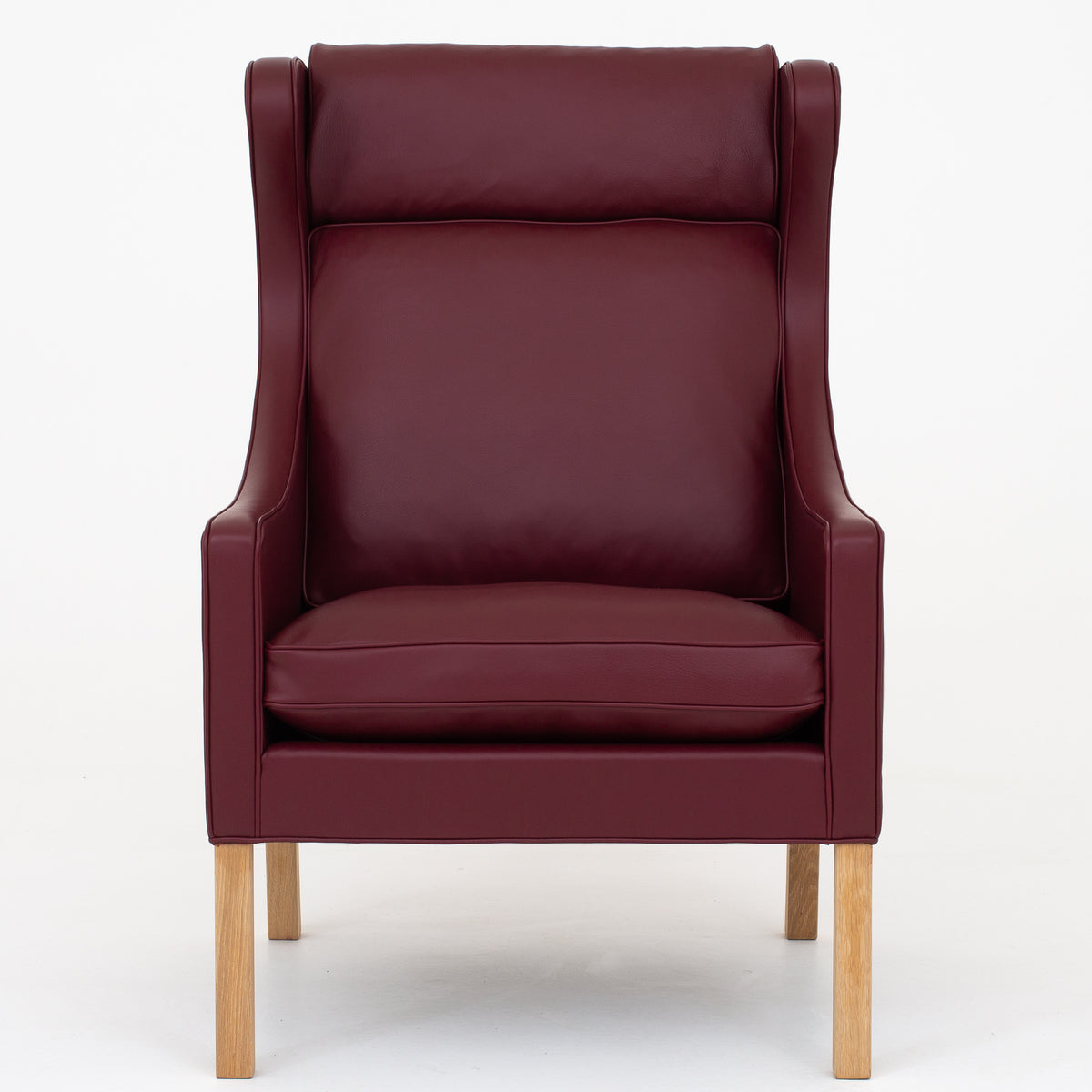 BM 2204 - Wingback Chair in wine red leather