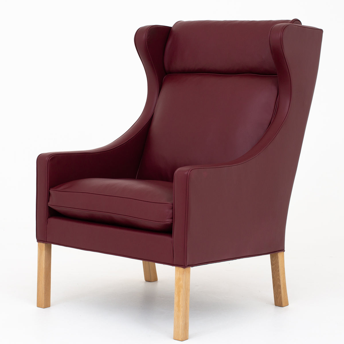 BM 2204 - Wingback Chair in wine red leather