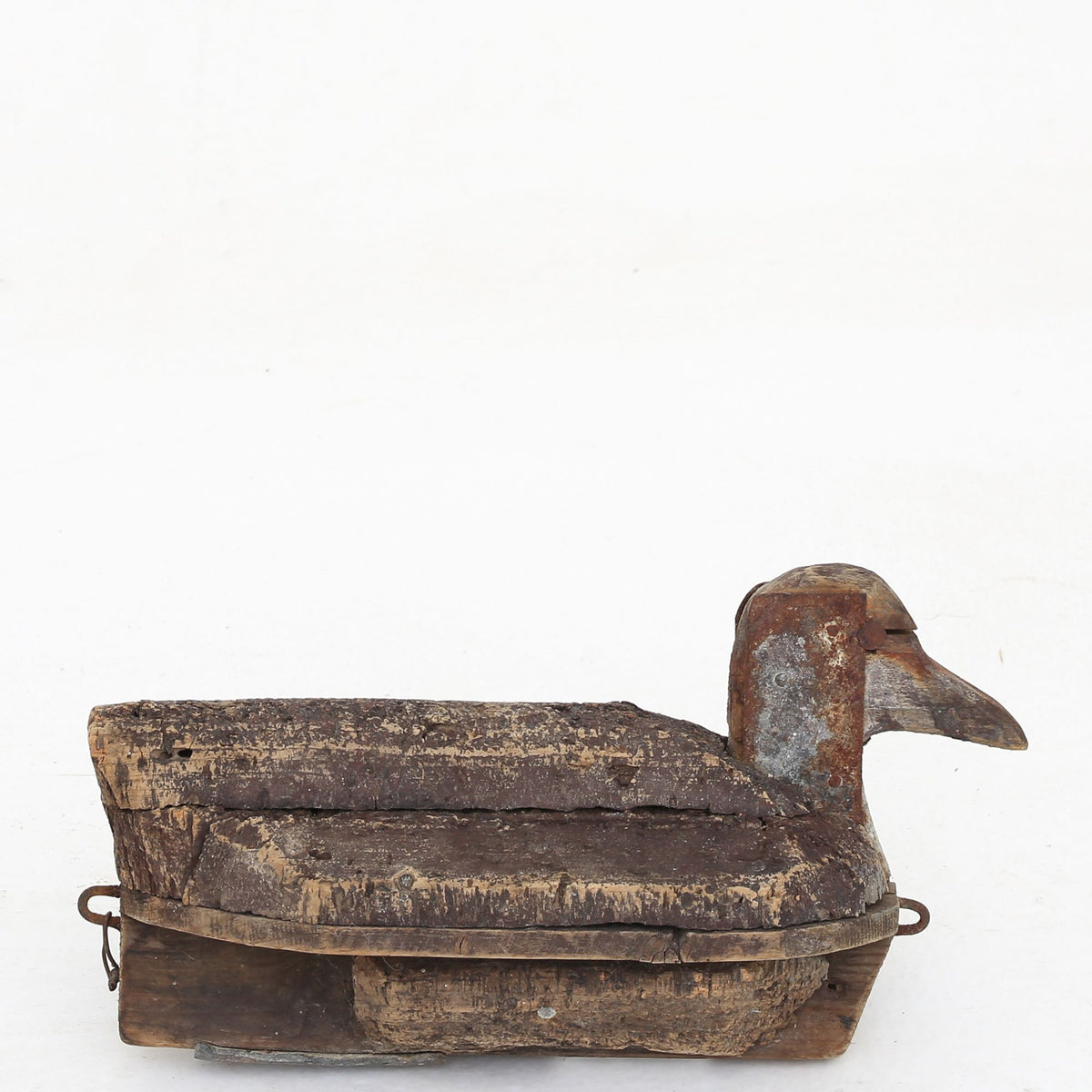Decoy duck in painted wood