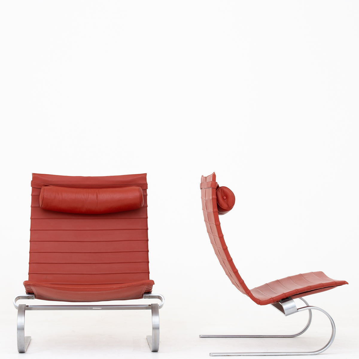PK 20 - Easy chair with red leather