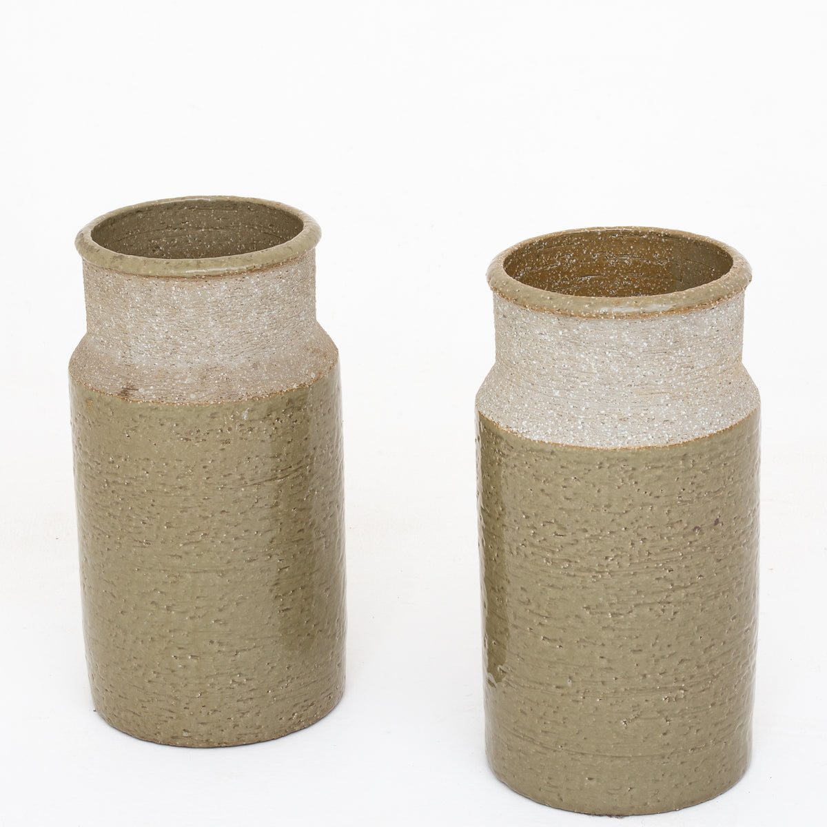 Pair of large jars in stoneware