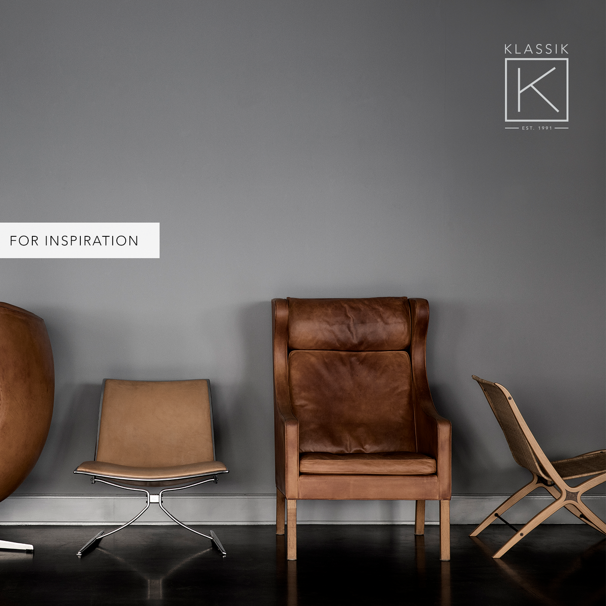 BM 2204 - 'Wing back chair' in Envy Cognac