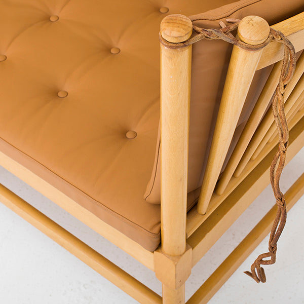 Cushions for the Spoke back sofa in brown leather