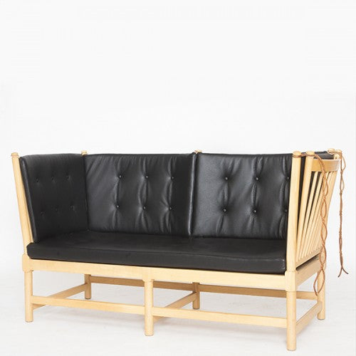 Cushions for Spoke Back Sofa - Black leather