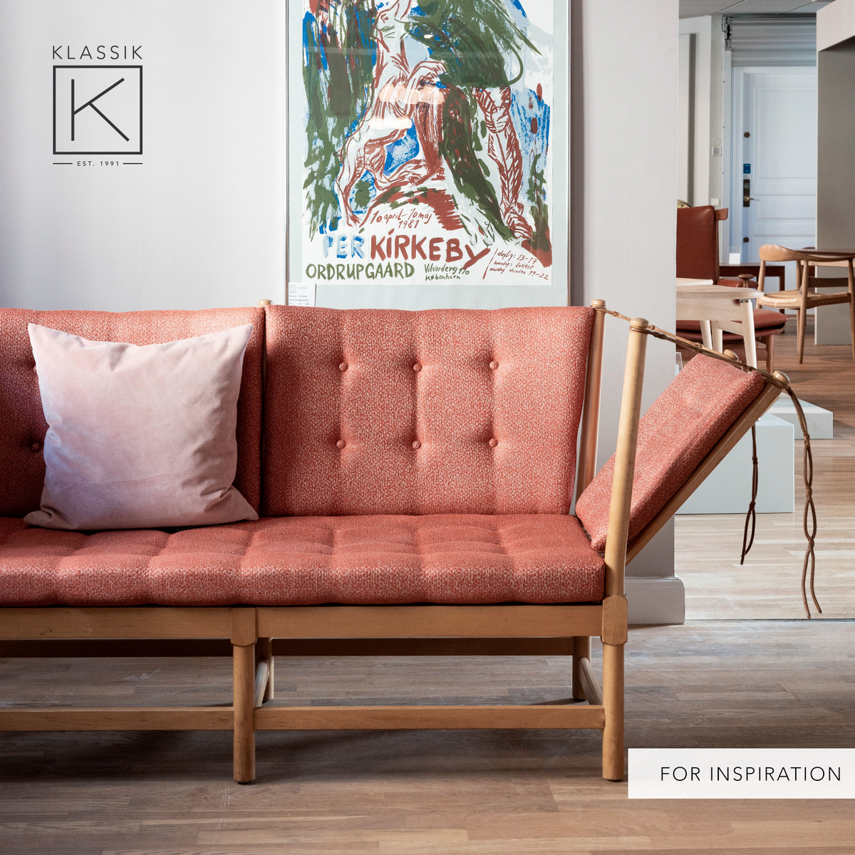 BM 1789 - Reupholstered spoke back sofa