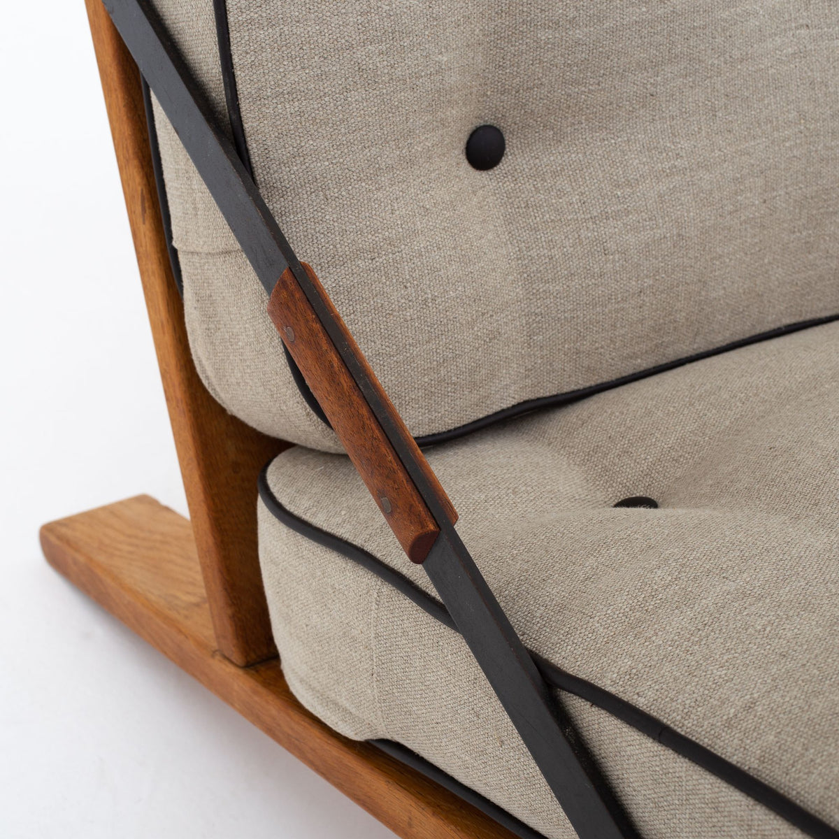 Easy chair in patinated oak