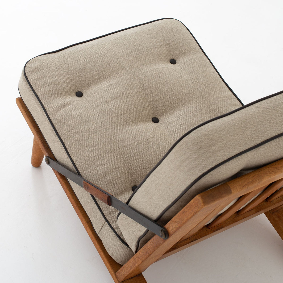 Easy chair in patinated oak