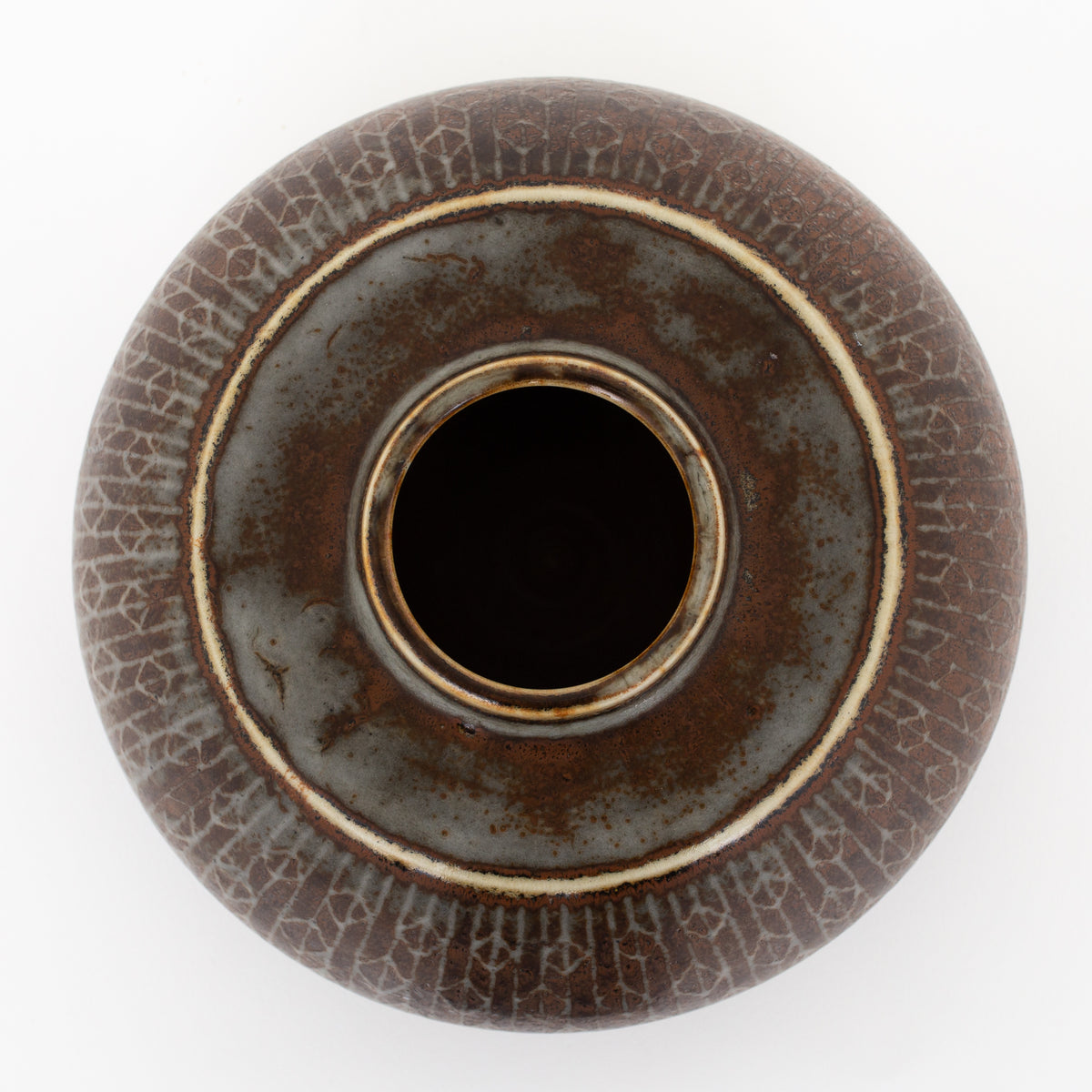 Round vase in stoneware