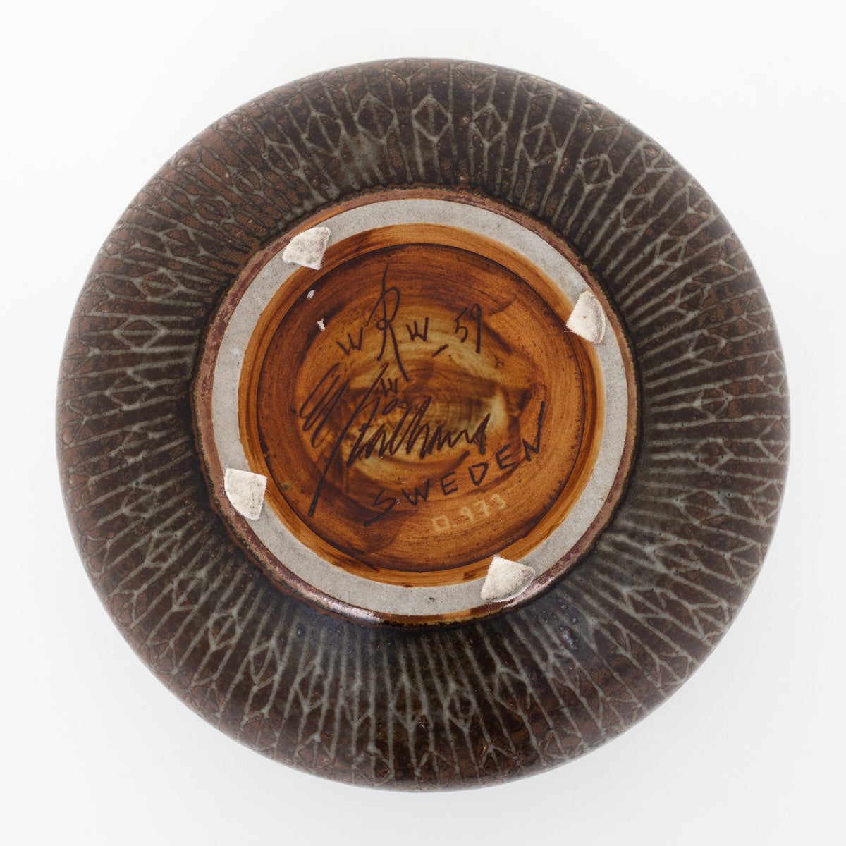 Round vase in stoneware