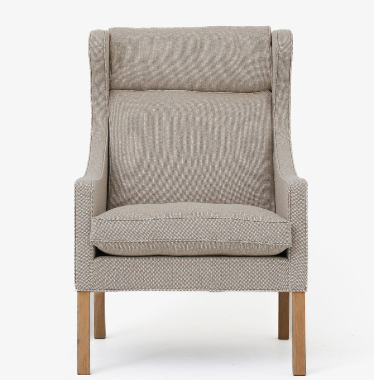 BM 2204 - Wingback Chair in beige wool