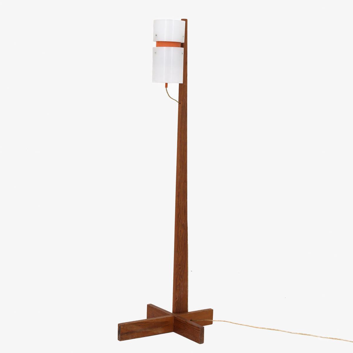 Floor lamp in patinated pine